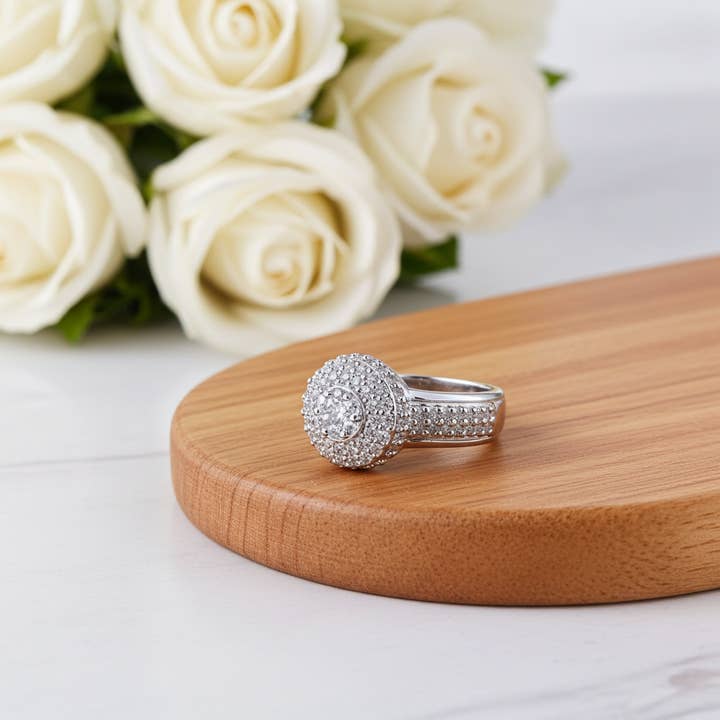 Anillo de lujo de moda de rapero hip hop con circonita cúbica blanca de 5.20ct de King Of Bling, talla 10 para hombre. para venta al por mayor de KING OF BLINGS