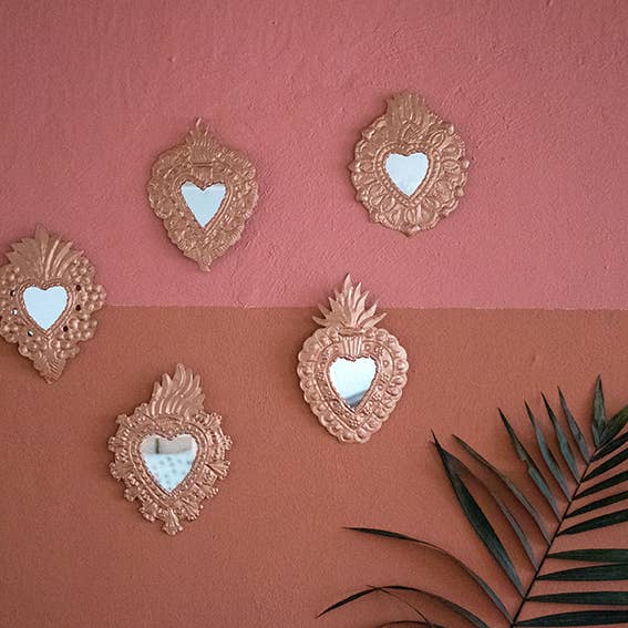 P.I.Project America - Wholesale Ornament Set - Sacred Heart Mexican Milagro Tin Ornament