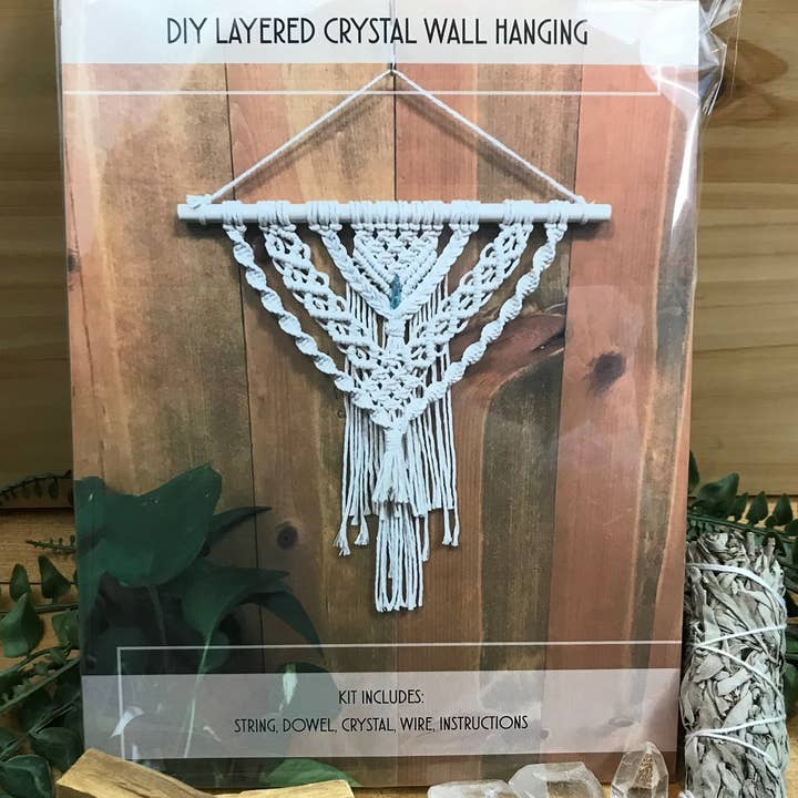 Tangled Up In Hue - Wholesale DIY craft kit - DIY Macrame Layered Crystal Wall Hanging Kit2