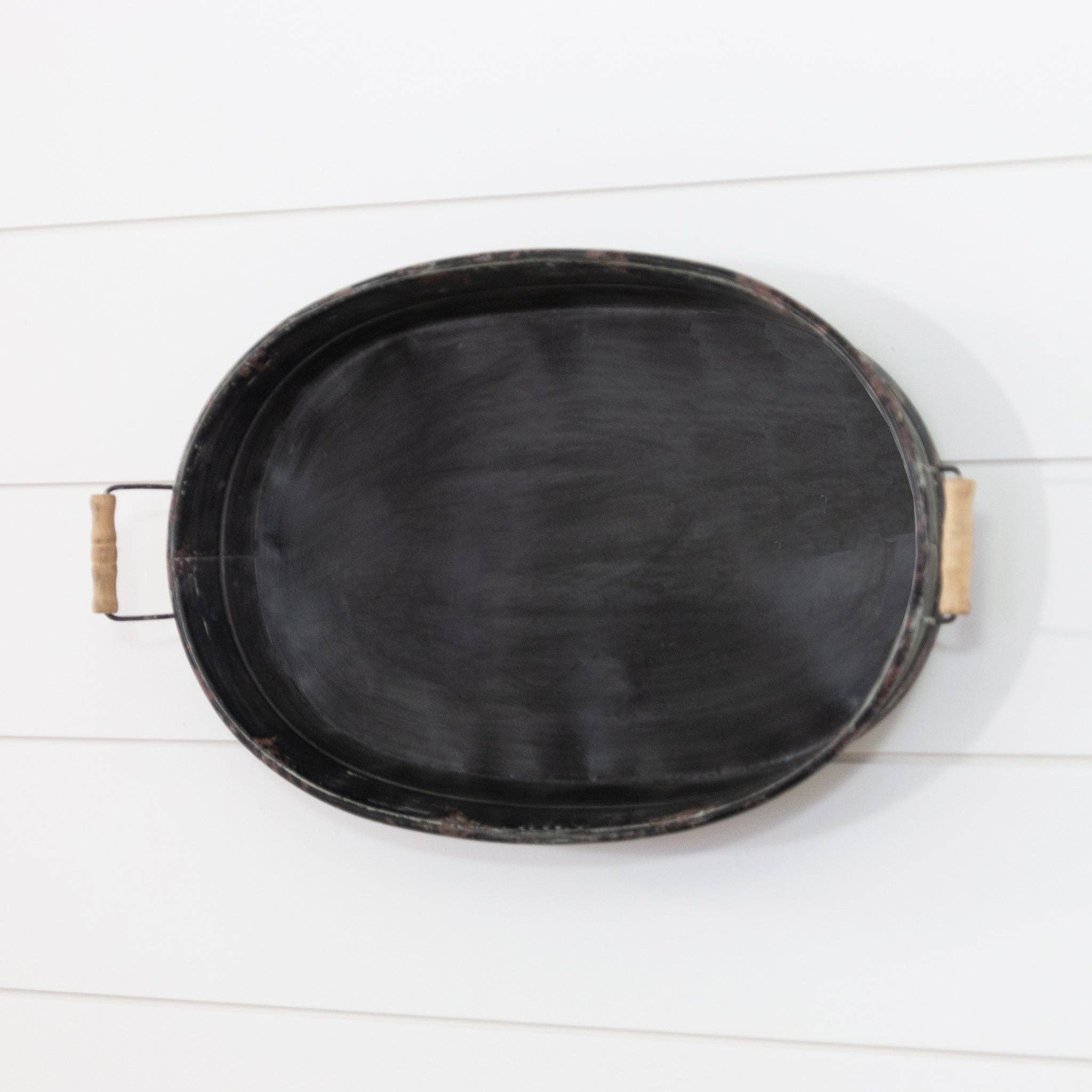 Audrey's Home & Gift - Wholesale Decorative Tray - Distressed Black Metal Tray With Handles (PC)2
