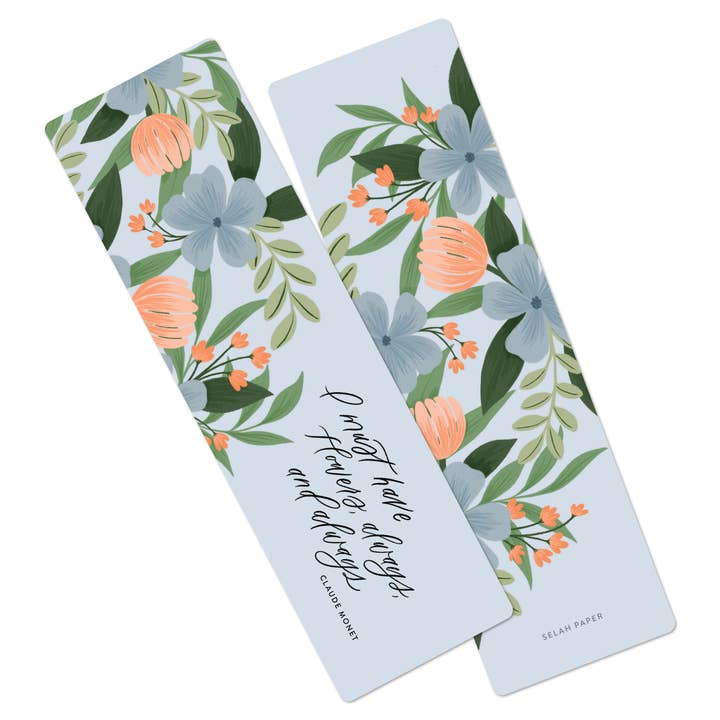 Selah Paper - Wholesale Bookmark - Monet Flowers Bookmark