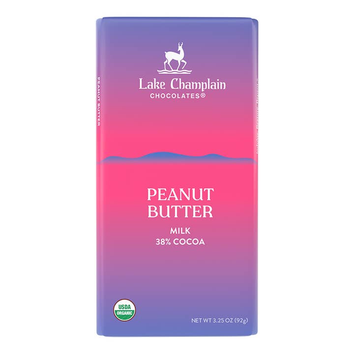 Milk Peanut Butter Signature Bar, Organic & Fair Trade for wholesale by Lake Champlain Chocolates