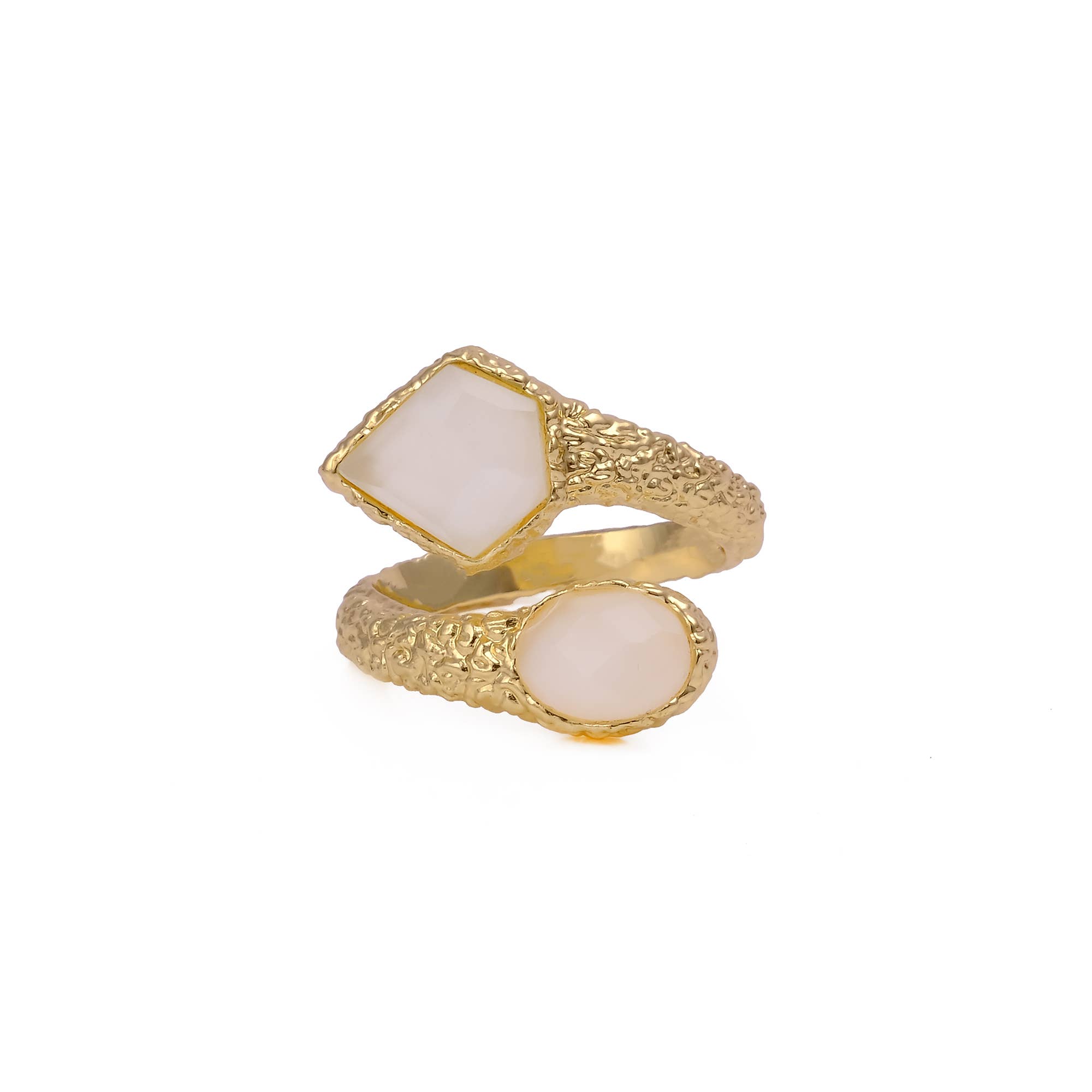 El Joyero – wholesale Multi-stone ring – Handmade White Moonstone Rings Gemstone Textured Band Rings1