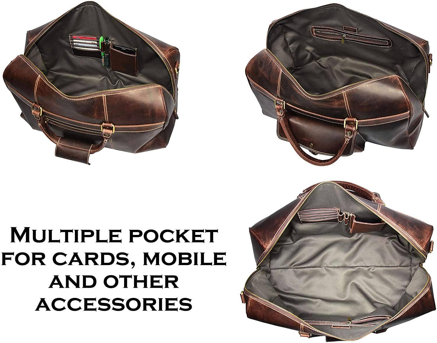 Tuzech Leather – wholesale Duffelväskor – Unisex – Tuzech stor läderväska 20-tums duffel för resor, träningsväska och handbagage – unisex5