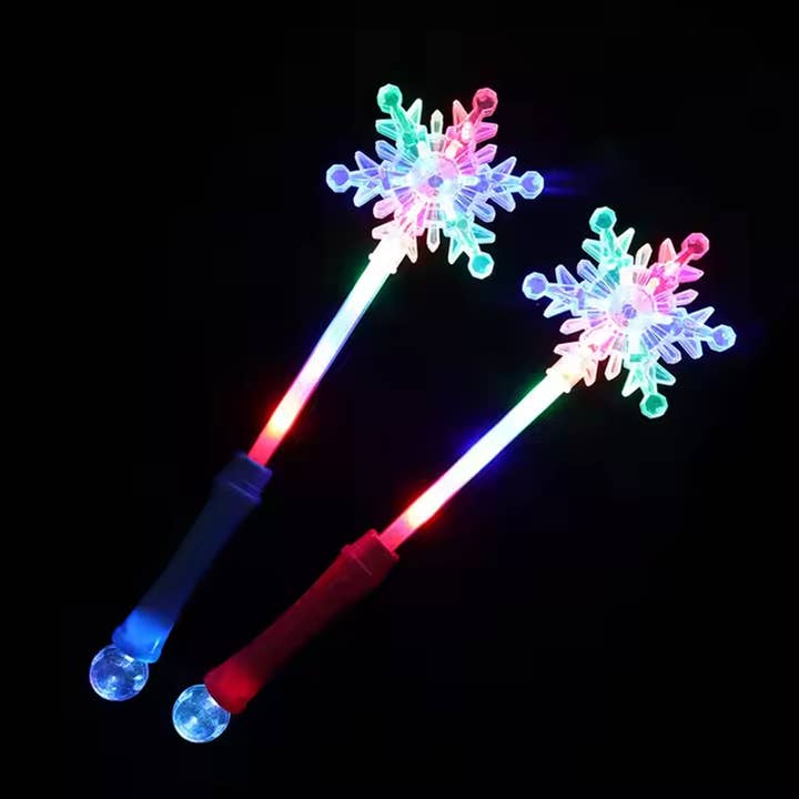JSBlueRidge Toys – Großhandel Zauberstab – Kinder – Leuchtender Schneeflocken-Zauberstab für Kinder - Sortiert