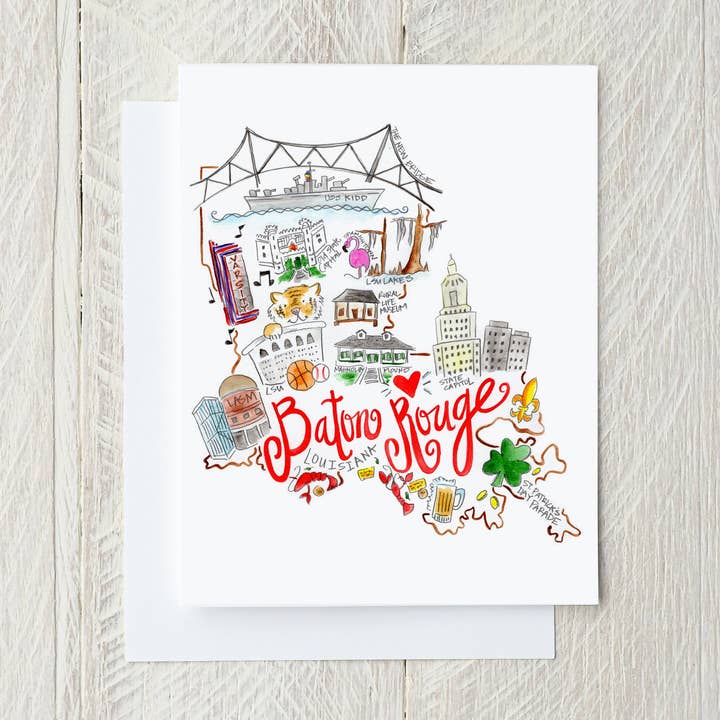 Baton Rouge Note Card for wholesale by Magnolia Creative Co.