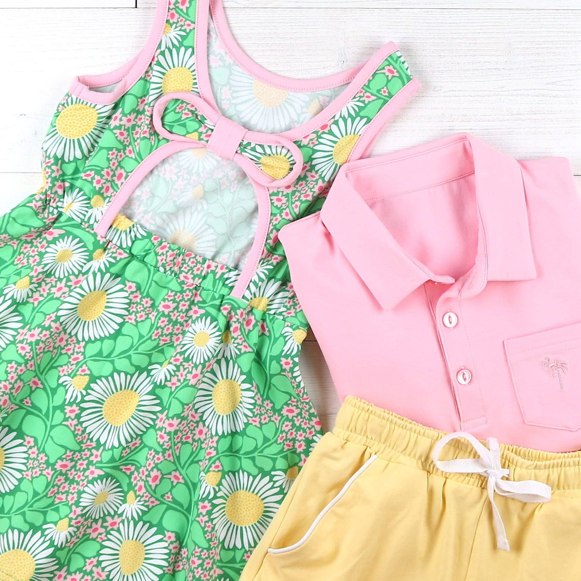 Shrimp and Grits Kids - Wholesale Dress - Kids - Green Meadow Bow Back Dress2