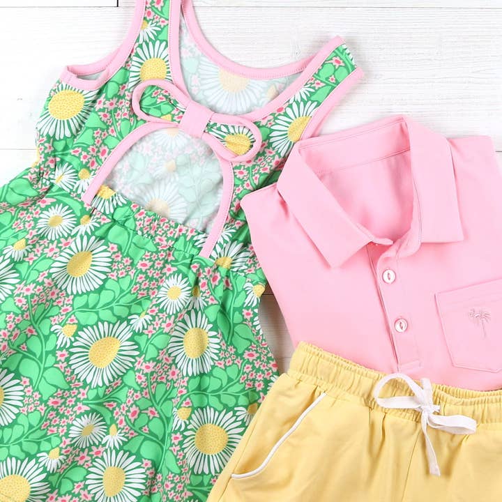 Shrimp and Grits Kids - Wholesale Dress - Kids - Green Meadow Bow Back Dress2