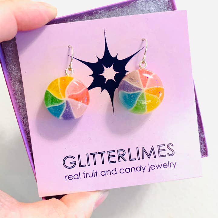 Glitterlimes - Wholesale Dangle Earrings - Japanese Pinwheel Candy Earrings - Drops5
