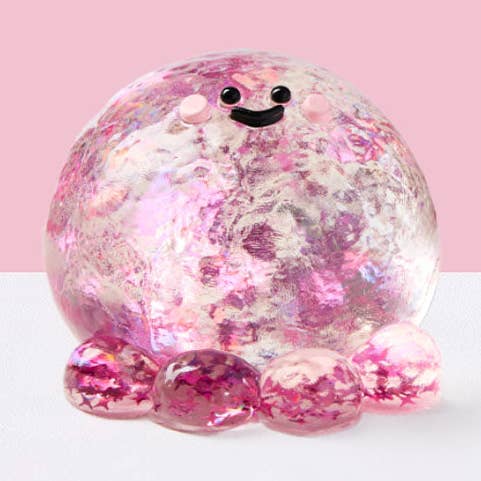 SqueezeSquad Taba Deluxe Premium Silicone Squishy Fidget Toy - Fuchsia Octopus for wholesale by Showcase