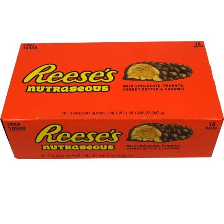 Reese's Nutrageous Candy Bar 1.66oz - 18ct for wholesale by I Got Your Candy