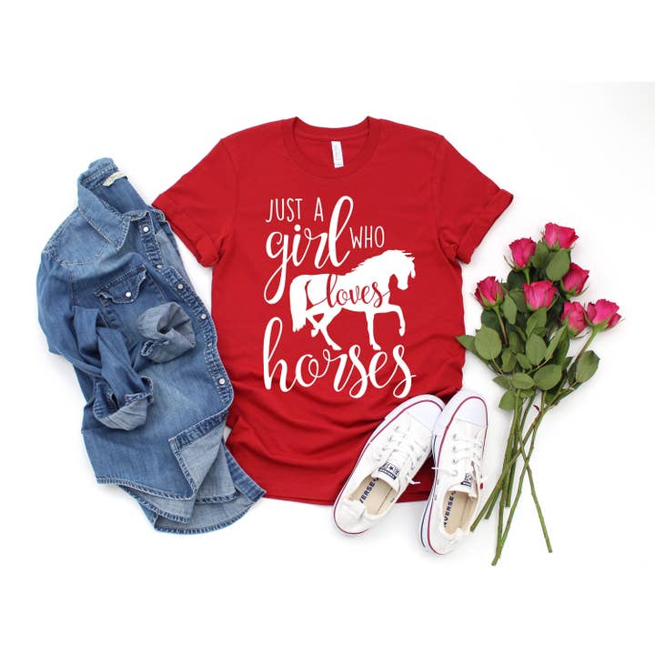 Just a Girl Who Loves Horses, Horse Girl, Horse Lover Shirt, Horse Riding, Horse Shirt, Horse Lover Gift, Gift for Her, Farm Lover for wholesale by PrimestoreUS
