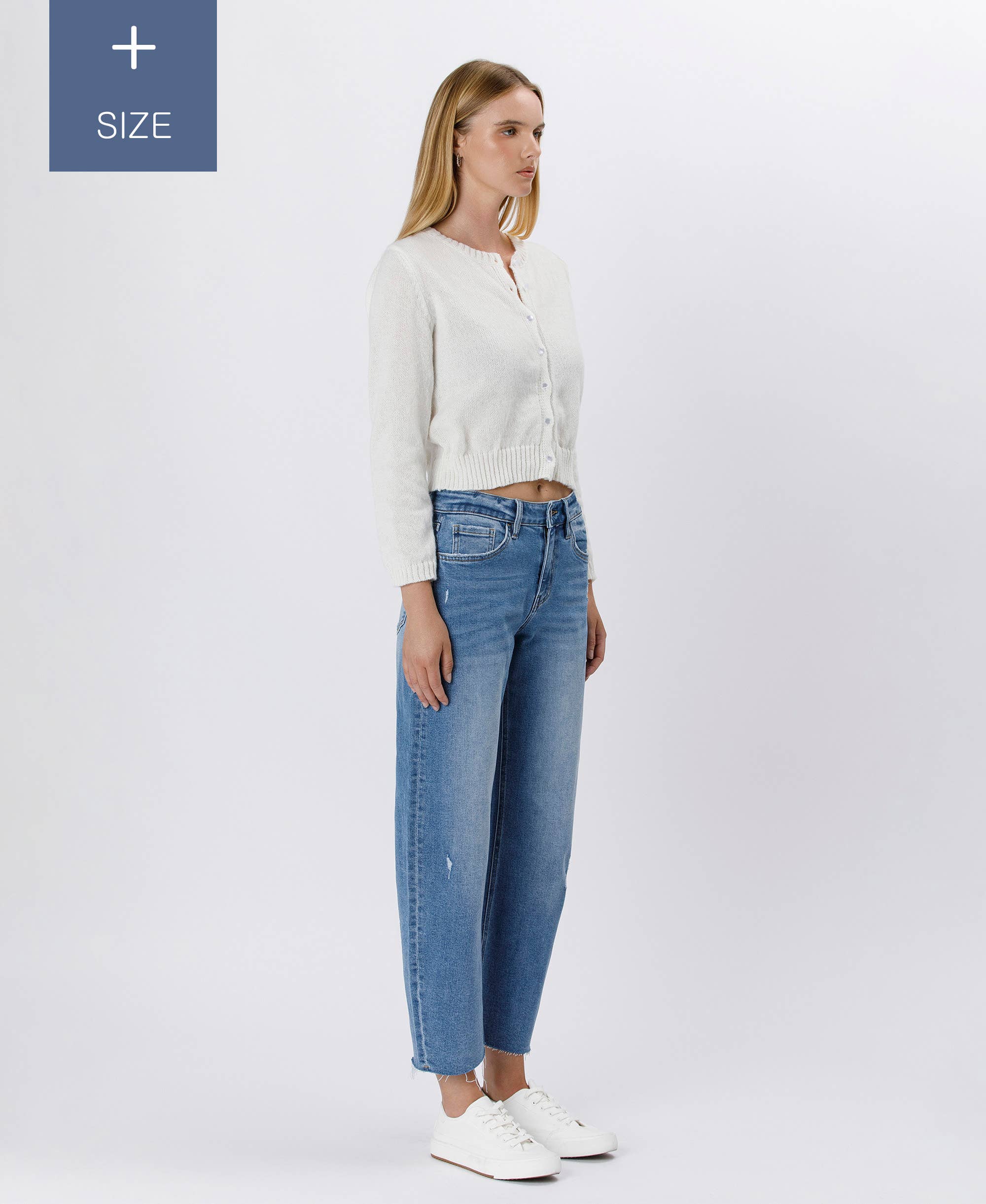 HER POSSESSION PLUS SIZE HIGH RISE MILD BARREL JEANS LV1520-P for wholesale on Faire10