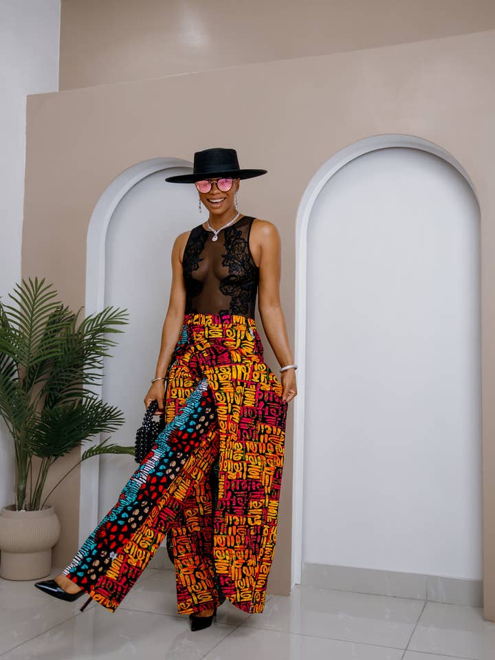 DUA MENKA - Wholesale Skirt - Women's - Akakpo Patchwork Pants Skirt - Final Sale3