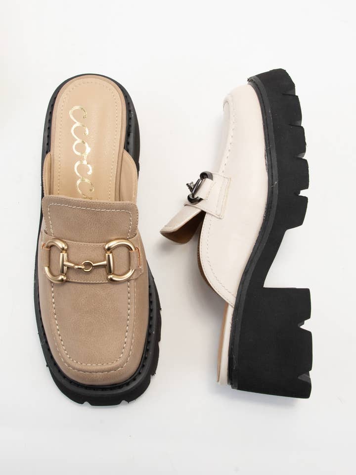 CCOCCI - Wholesale Loafers - Women's - LYNN CHUNKY PLATFORM HORSEBIT SLIP ON LOAFER MULE24