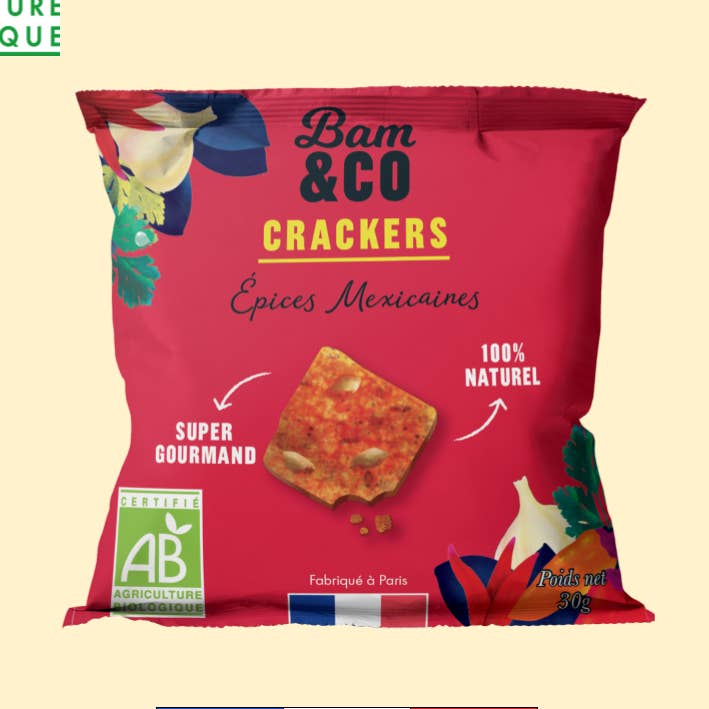 Bio-Salziger Snack – Kleine Cracker mit mexikanischen Gewürzen für den Großhandel von BAM&Co Création