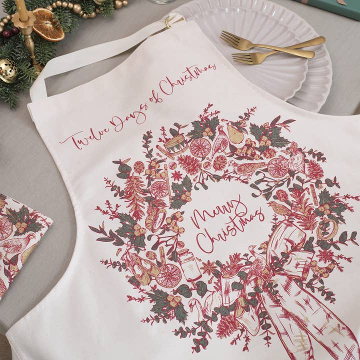PRE-ORDER Two Turtle Doves Apron for wholesale by Victoria Eggs