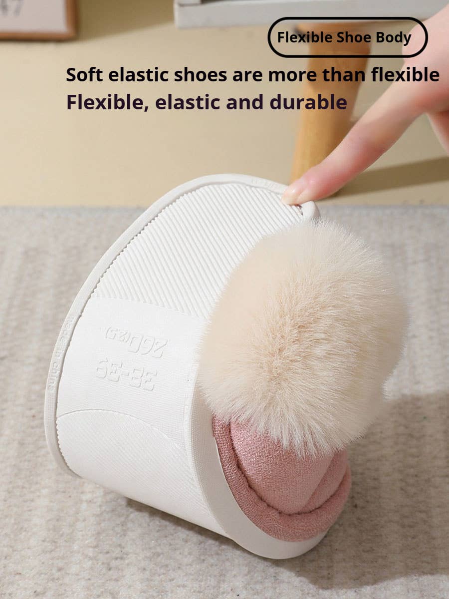 DOUBLJU - Wholesale Slippers - Women's - Winter Faux Fur-lined Home Warm Plush Slippers6
