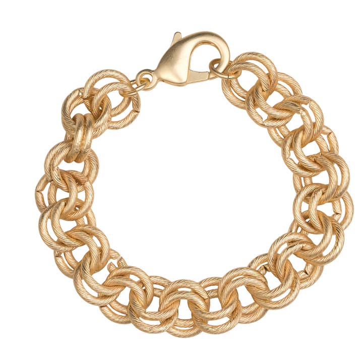 Matte Gold Double Circle Bracelet for wholesale by ali & bird jewelry