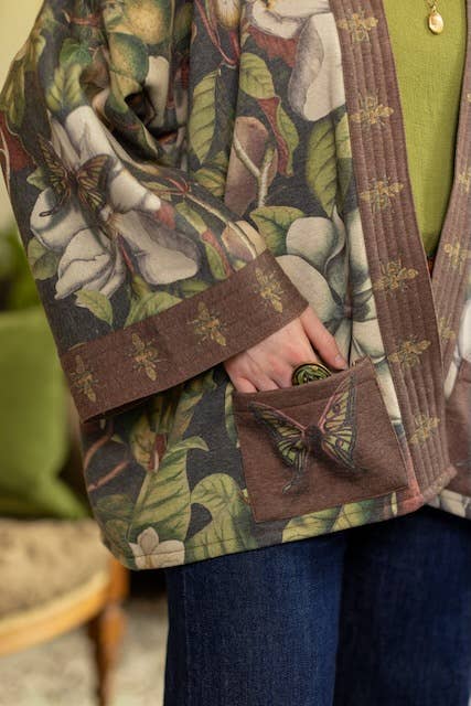 Market of Stars (USA) - Wholesale Jacket - Women's - Fleur De Lune Fleece Cottage Cardigan Jacket w/ Floral Print8