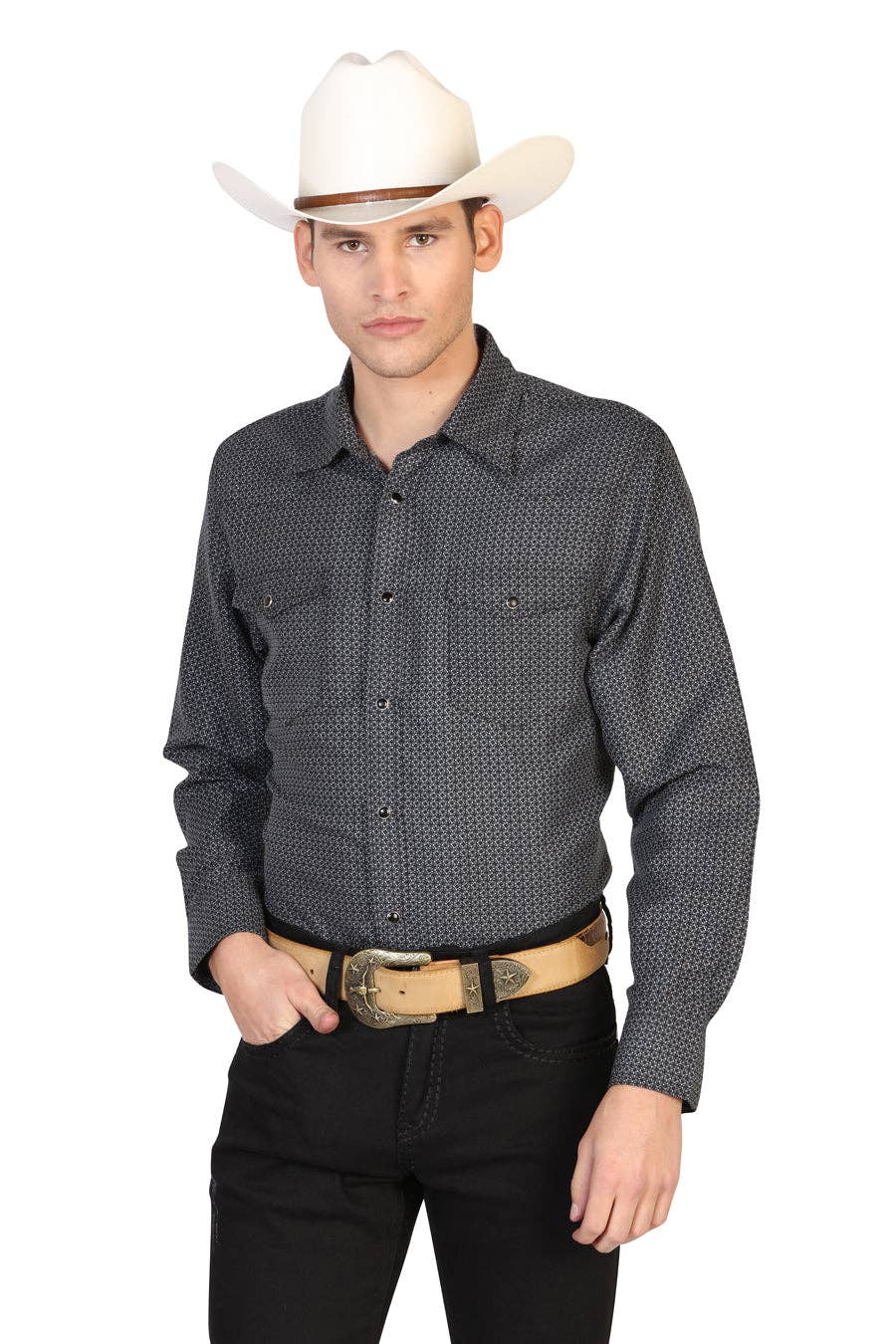 J&J WESTERN WEAR - Wholesale Button Down Shirt - Men's - Men's Long Sleeve Denim Shirt El Señor de los Cielos

 1253220