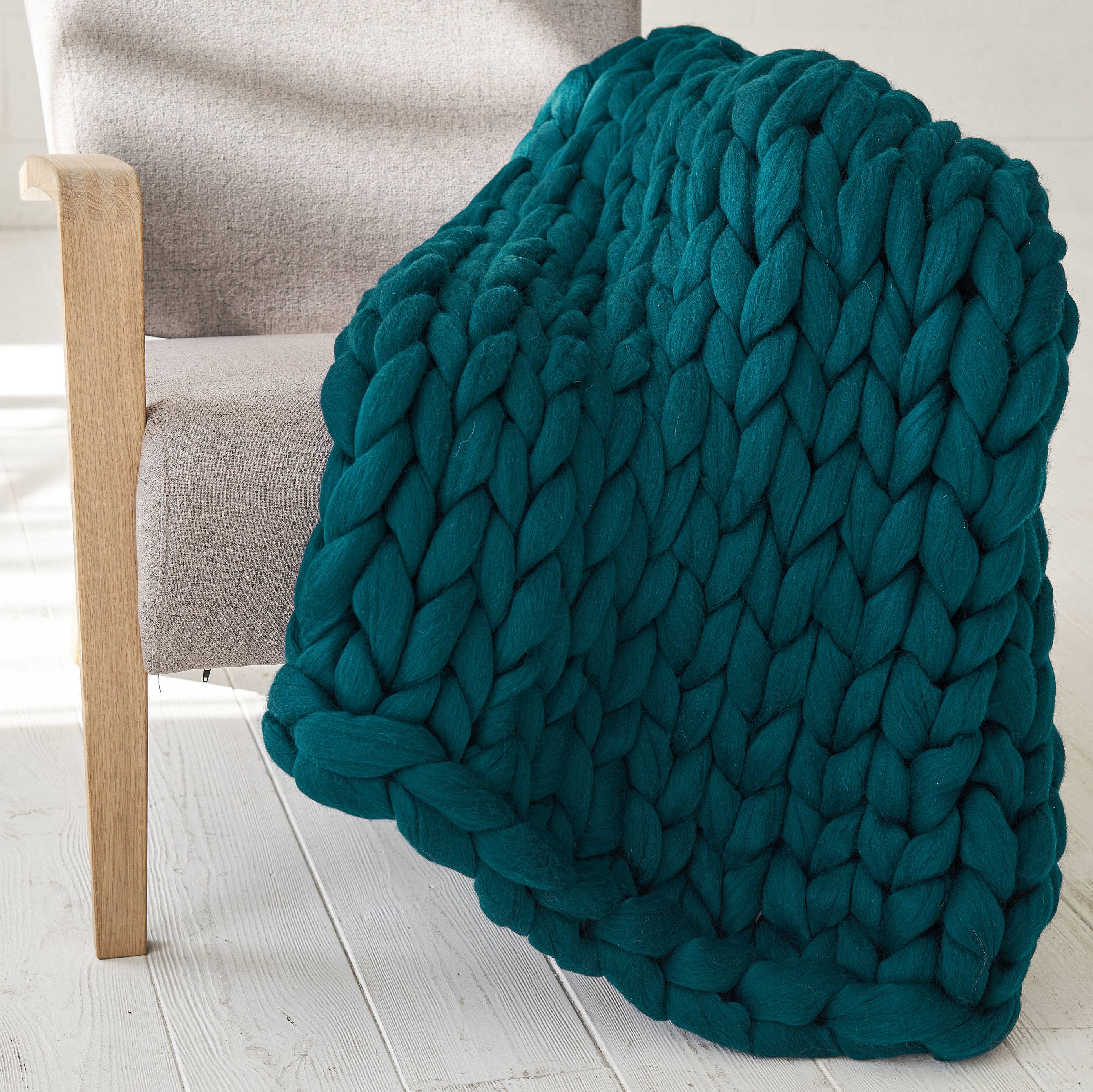 Cheerylittlesheep - Wholesale Throw Blanket - Chunky Knit Blanket Throw Merino Wool Blanket Arm Knit5