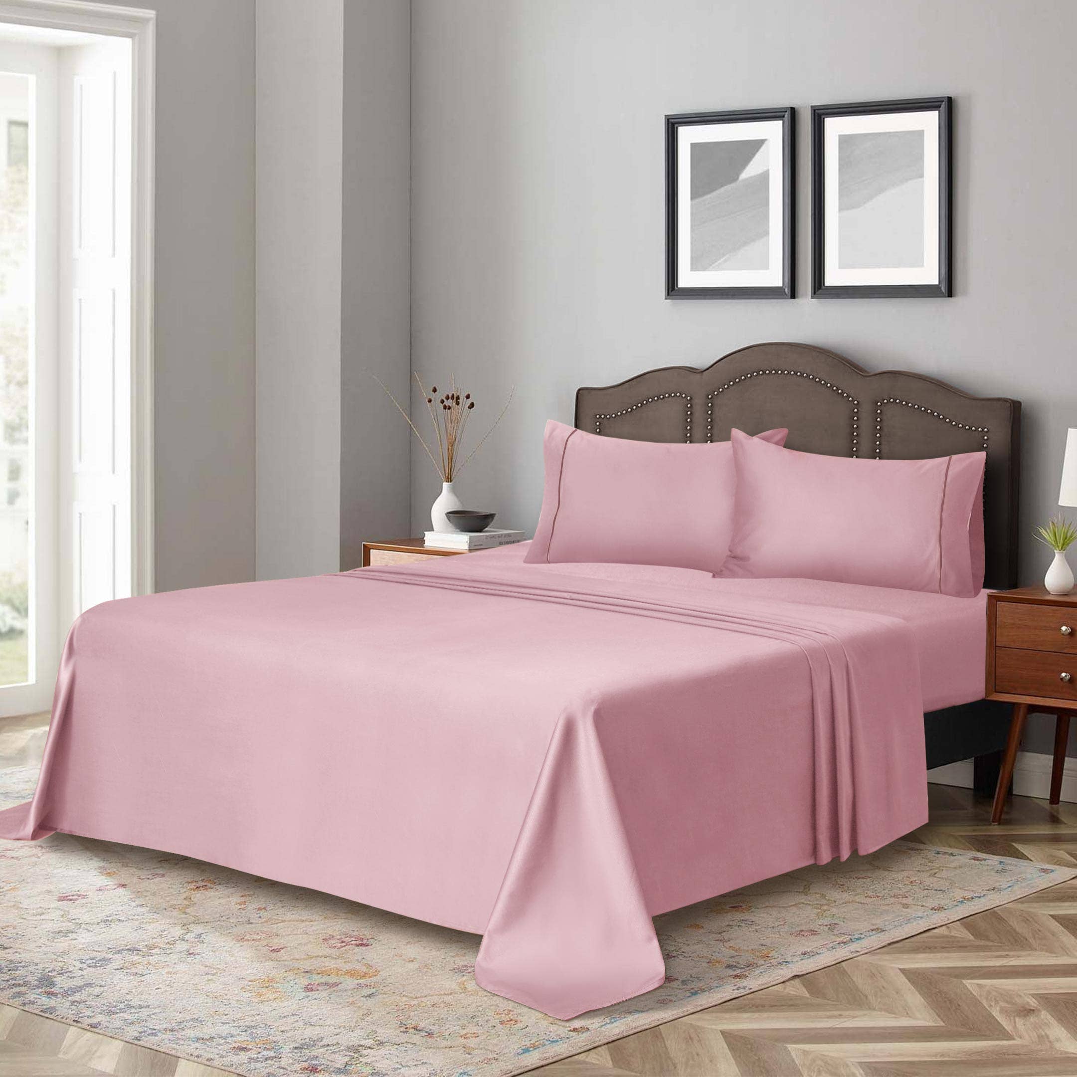 Cottonpassion_US – Conjunto de lençóis por atacado – Jogo de lençol em algodão cetim 400 fios com bordado - 4 peças33