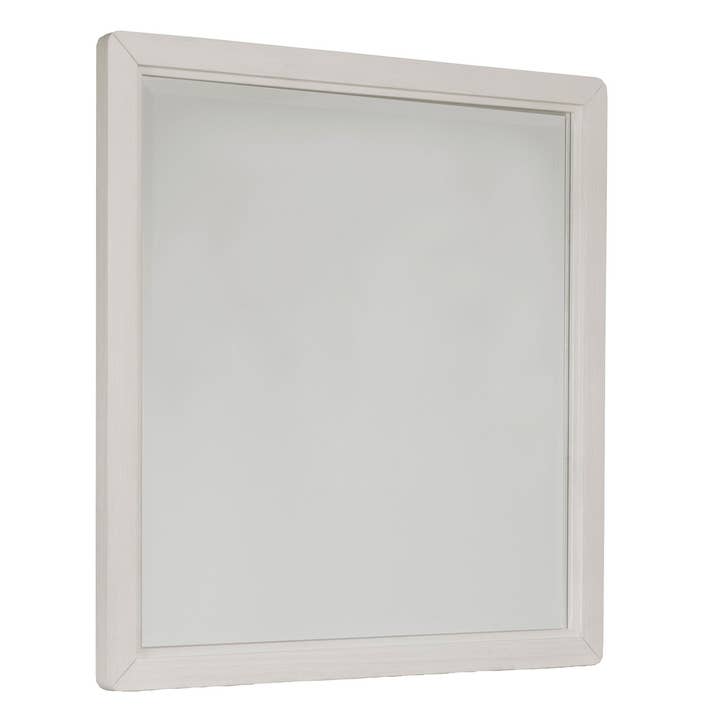 Abaco Wood Frame White Wall Mirror for wholesale by LOOMLAN