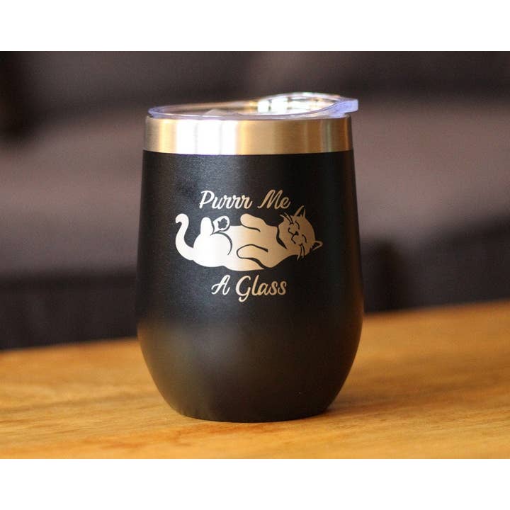 bevvee - Vente Gourde/bouteille isotherme - Gobelet à vin isotherme en verre Purr Me A - Cadeaux et décorations pour chats
