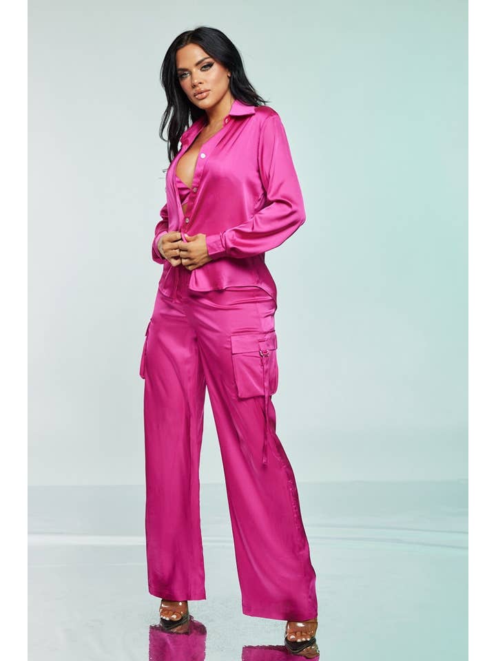 WFFS - Wholesale Top & Pant Set (NOT Loungewear) - Women's - Satin Cargo Set 3 pieces