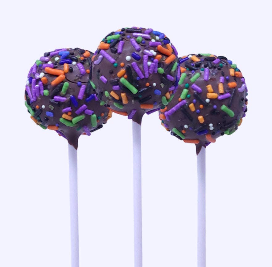 Wild Angel Treats, LLC - Wholesale Chocolate Covered Sweets - Artisanal Cake Pops - Halloween Rainbow sprinkles0