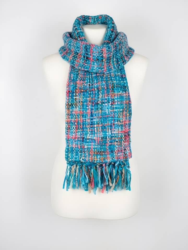 Ladies Chunky Tweed Soft Winter Scarf - Sky Blue for wholesale by Cool Trade Winds