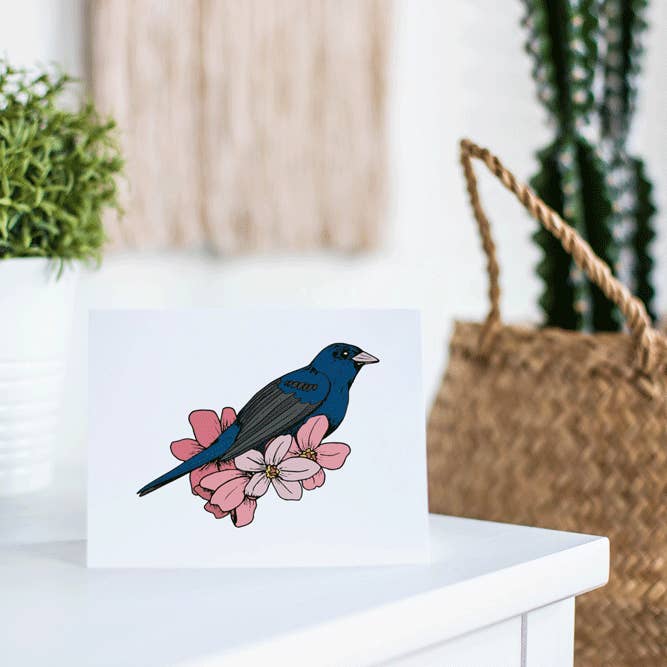 Indigo Bunting Greeting Card for wholesale by Birds & Blossoms