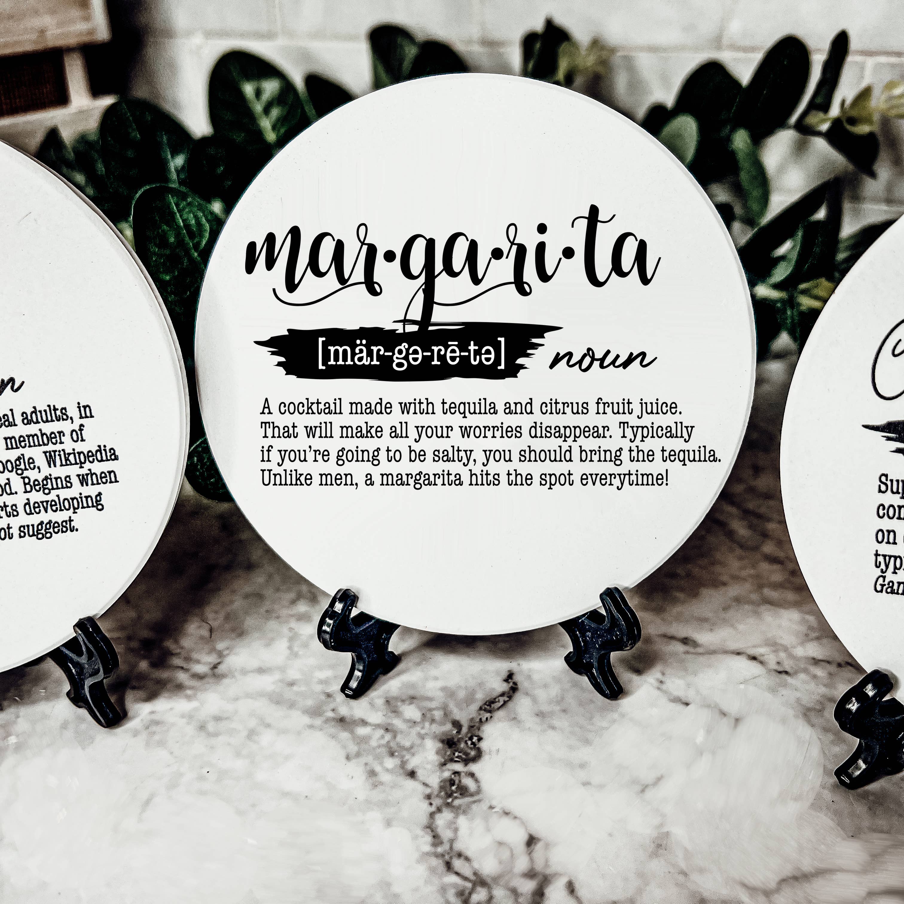 Gia Roma - Wholesale Onderzetters - Unieke cadeaus voor hem + haar grappige, keramische onderzetter humorsets30