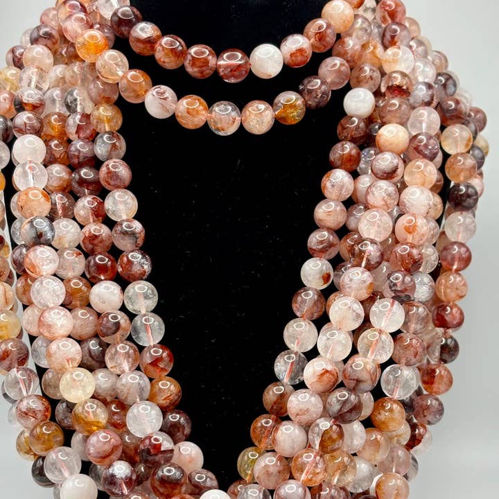 10mm Hematoid Quartz smooth bead strand for wholesale by Csr jewelry design