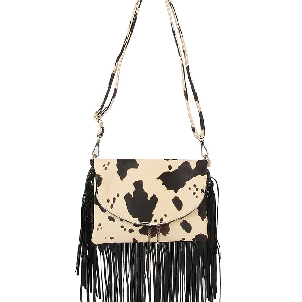 Collections by Fame Accessories - Wholesale Crossbodytas - Dames - Schoudertas met klep en franjes7