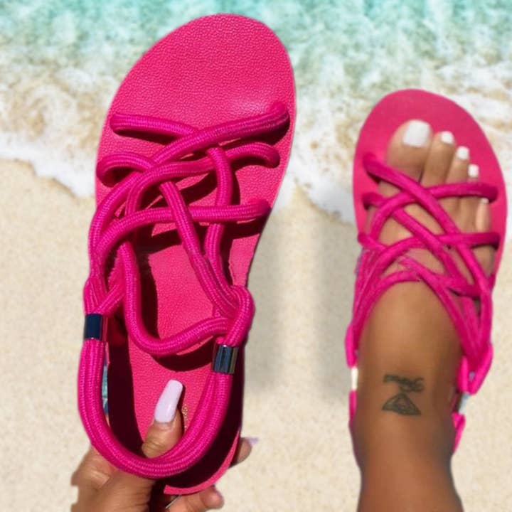 Women Sandals Platform Sandals Shoes Women Sandals Summer Flat Braided Rope Sandals Beach Shoes and other Purchase wholesale plain slides. Free returns & net 60 terms on Faire trending on Faire.