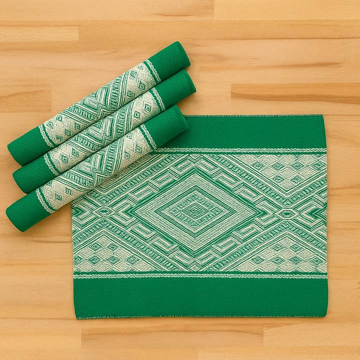 Fennco Styles - Wholesale Placemat - Woven Diamond Pattern Cotton Blend Placemat - 5 Colors 3