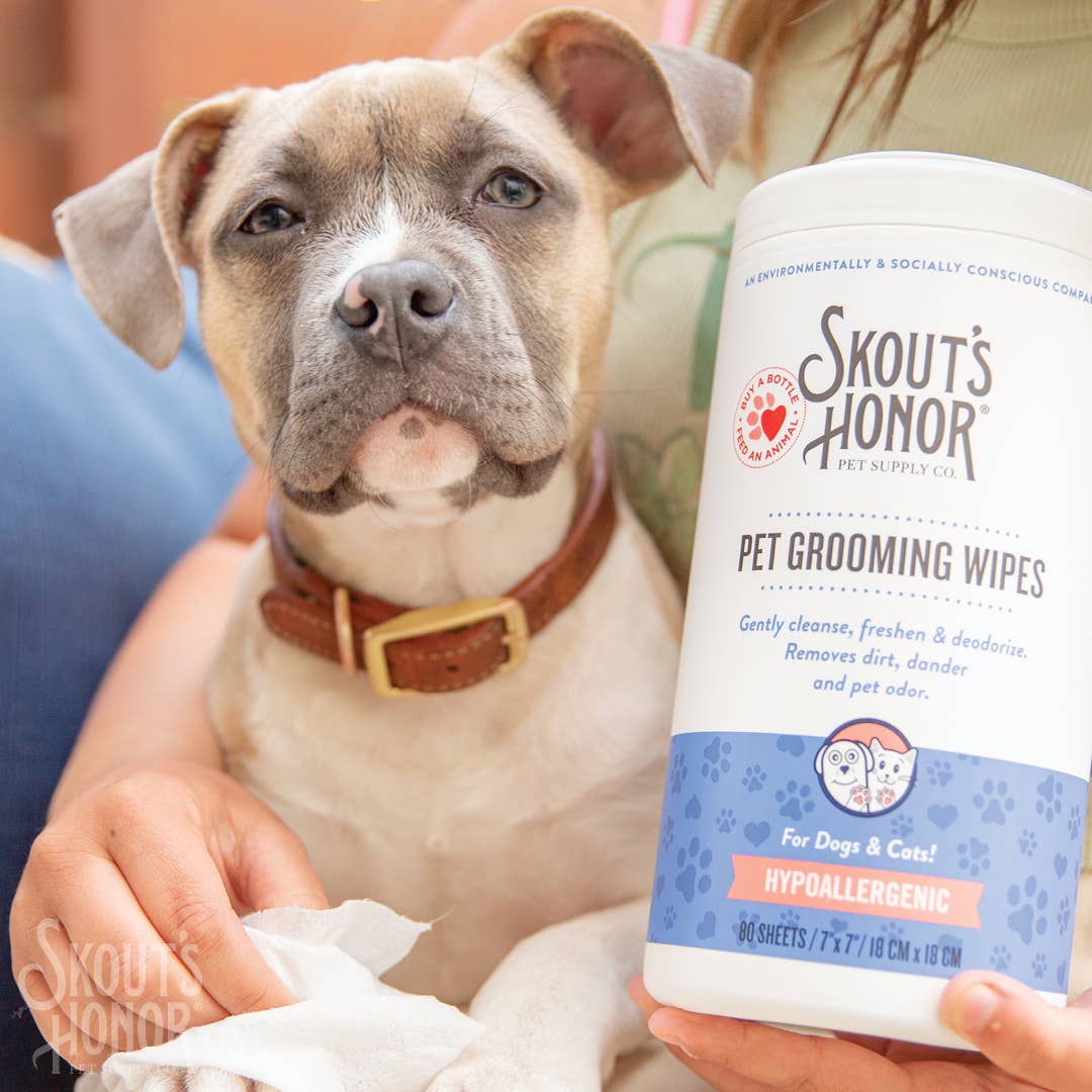 Pet Palette Distribution - Wholesale Pet Grooming Aid - Dog - Skout's Honor Pet Grooming Wipes for Dogs & Cats 80ct5