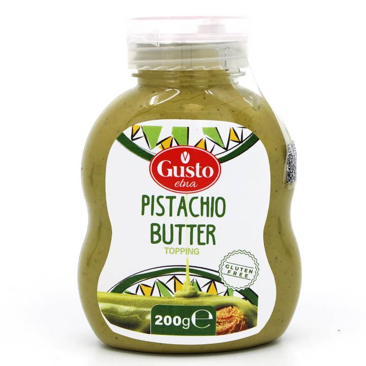 Gusto Etna Pistachio Butter Squeeze Bottle – 20% Pistachios, 7.05 oz (200g) for wholesale by Wholesale Italian Food