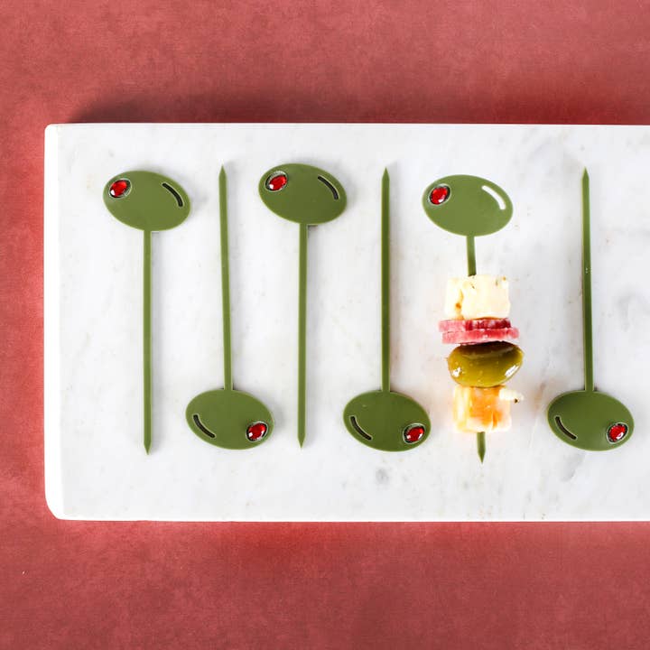 Mod Lounge Paper Company - Wholesale Cocktail Pick - Olive Acrylic Cocktail Pick Set