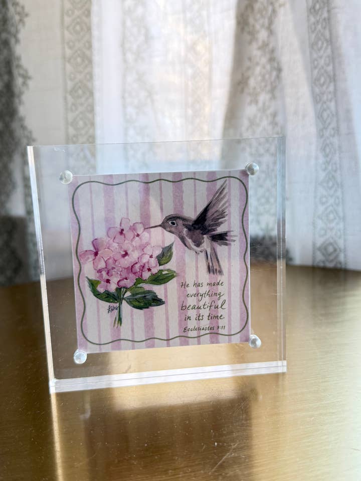 Ecclesiastes 3:11 Acrylic Scripture Block for wholesale by Laura Giles Art
