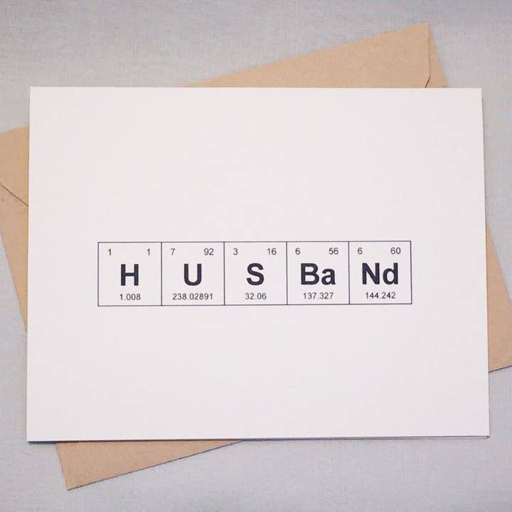 Carte d'éléments sentimentaux pour mari pour la vente par theBird+theBeard