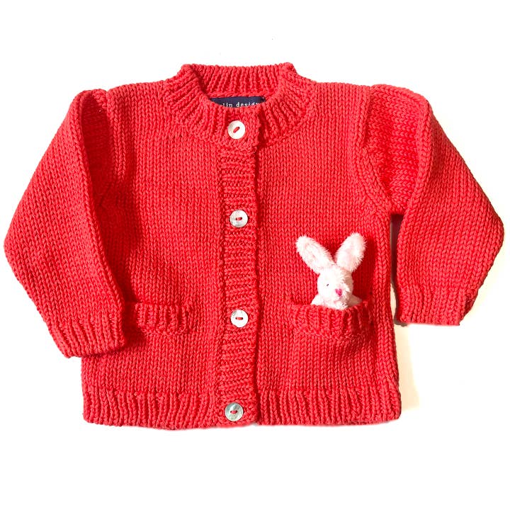 Pink Bunny Cardigan for wholesale by Loralin Design