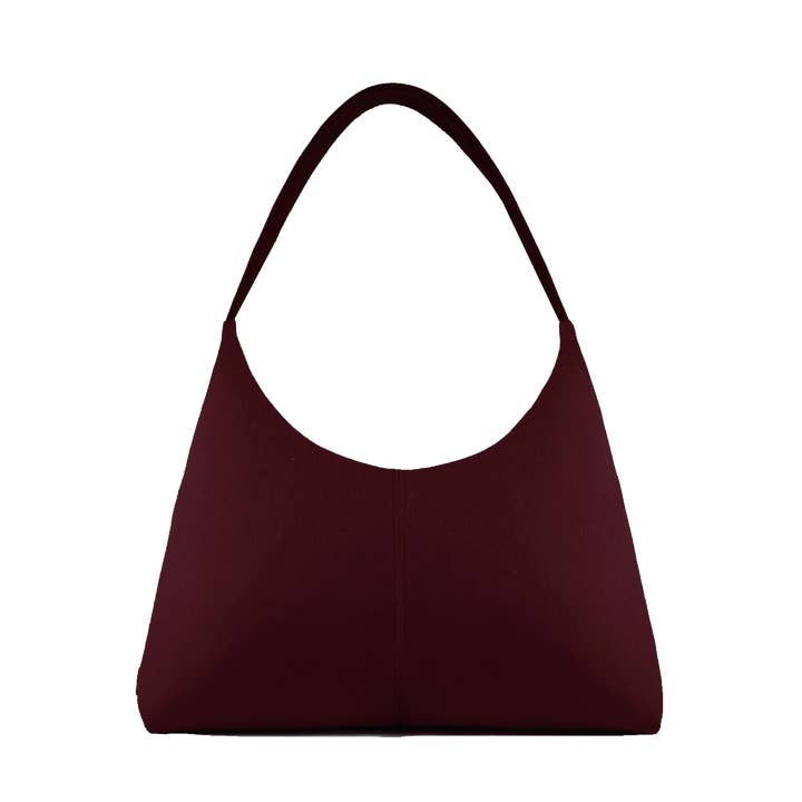 Reliée Studio - Wholesale Shoulder Bag - Women's - Maxi Bea moon bag in burgundy red, taupe or black0