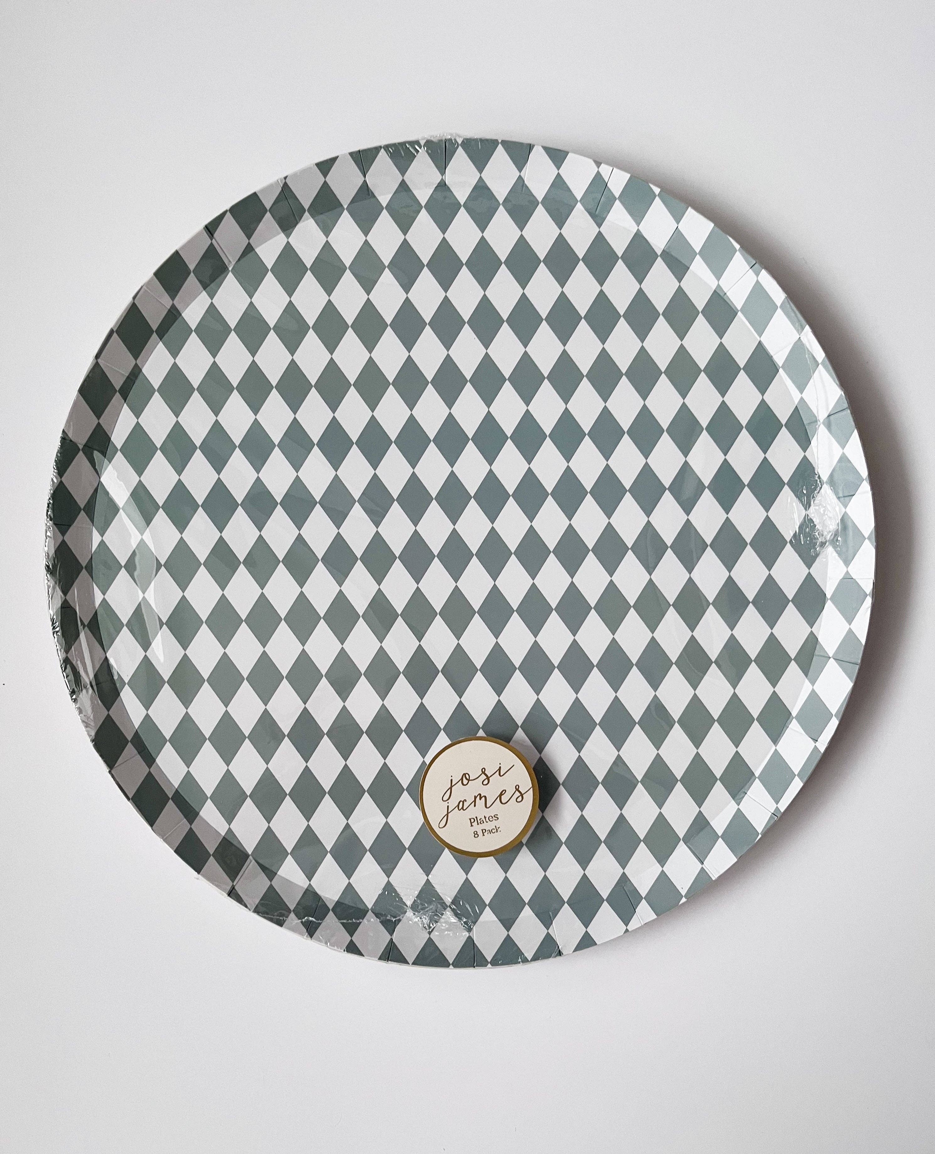 Josi James - Wholesale Disposable Plate - Green Bavarian Check Plate, XL