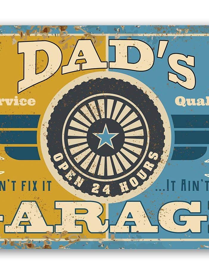 Garage Sign | Dad's Garage for wholesale by Lone Star Art Metal Signs
