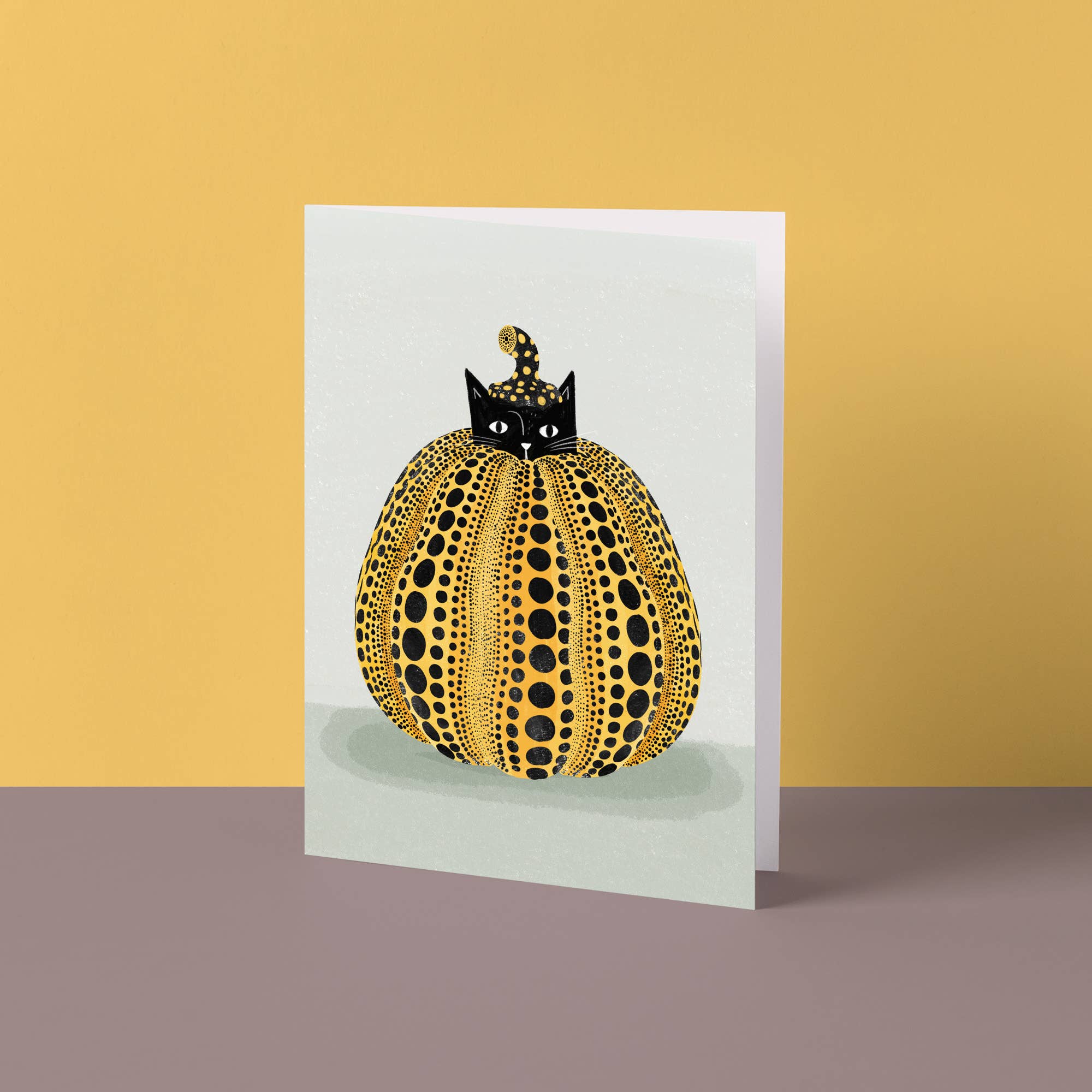 Niaski - Feline Fine Art (USA DUTIES PAID) - Wholesale Everyday Greeting Card - Pumpkin Cat Card0