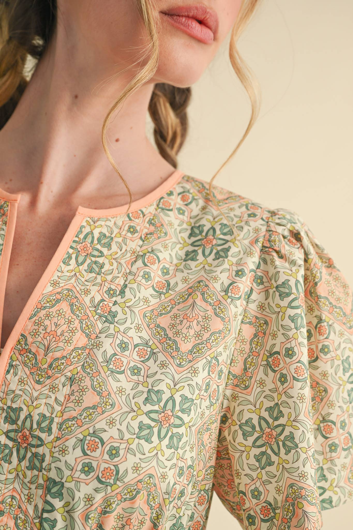 &MERCI - Vente Robe – femme - ROBE MIDI IMPRIMÉE À LIENS CONTRASTÉS MDR382117