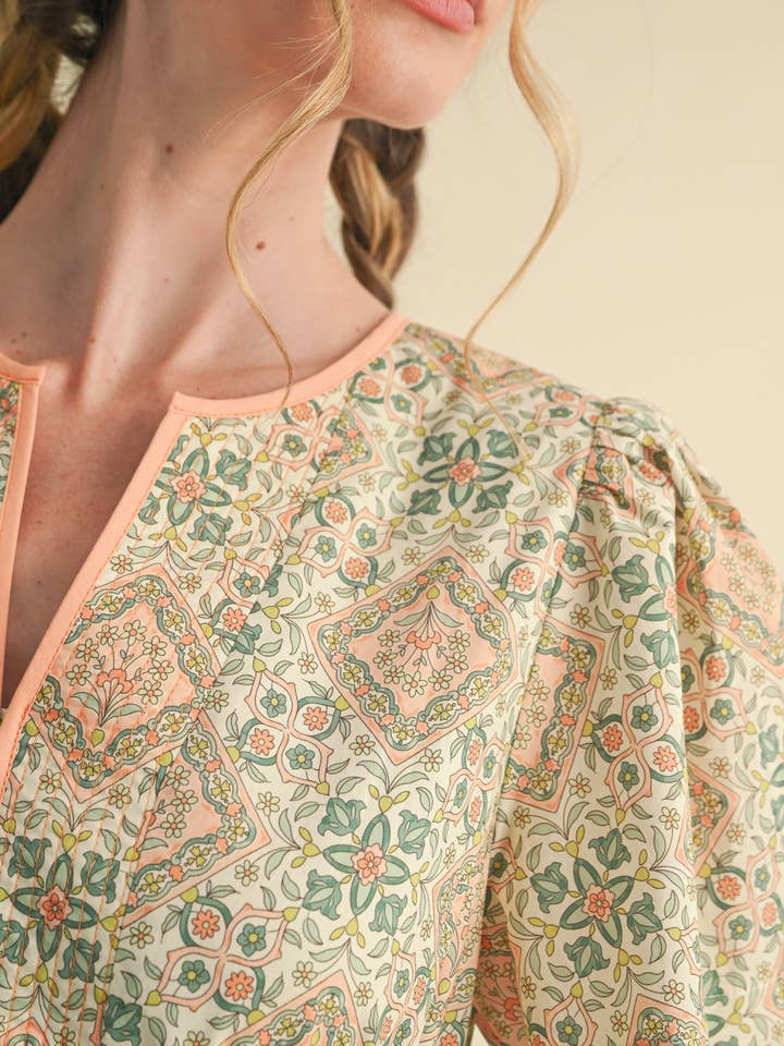 &MERCI - Vente Robe – femme - ROBE MIDI IMPRIMÉE À LIENS CONTRASTÉS MDR382117